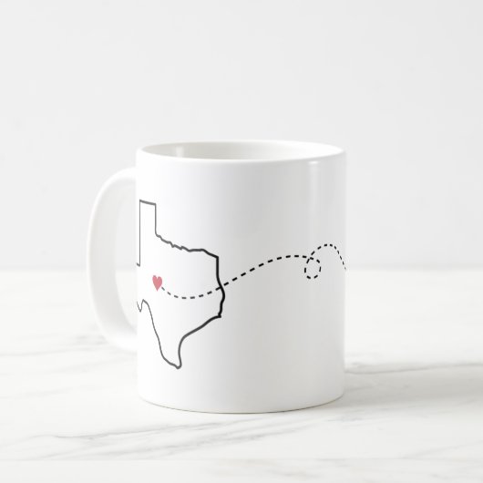 Texas to Rhode Island - Heart2Heart Kaffeetasse (Vorderseite Links)