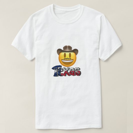 Texas to Shirt White Emoji Cowboy (Design vorne)