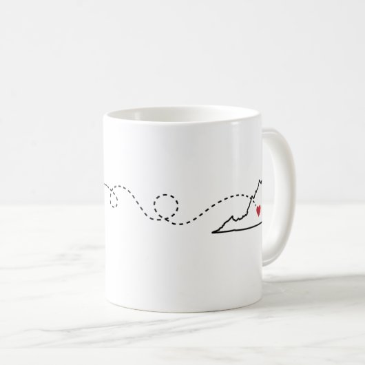 Texas to Virginia - Heart2Heart Kaffeetasse (VorderseiteRechts)