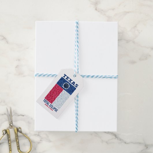 Texas Total Eclipse Geschenketiketts Geschenkanhänger (Mit Garn)