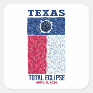 Texas Total Eclipse Square Sticker