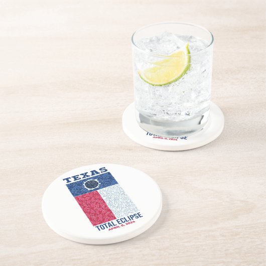 Texas Total Eclipse Stone Untersetzer, Round Sands Getränkeuntersetzer (Seite)