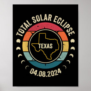 Texas Total Solar Eclipse 2024 American Totality A Poster