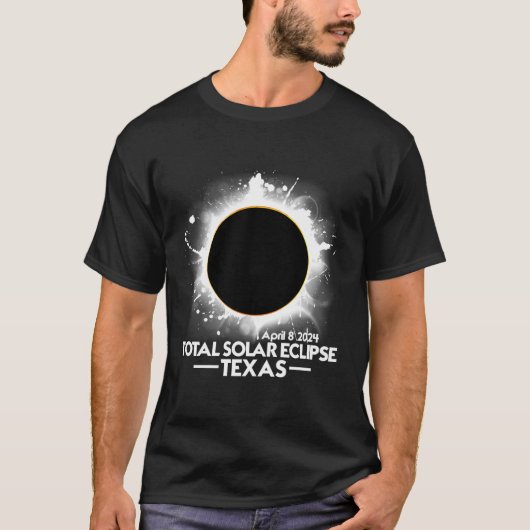 Texas Total Solar Eclipse 2024 April 8 Amerika Tot T-Shirt (Vorderseite)