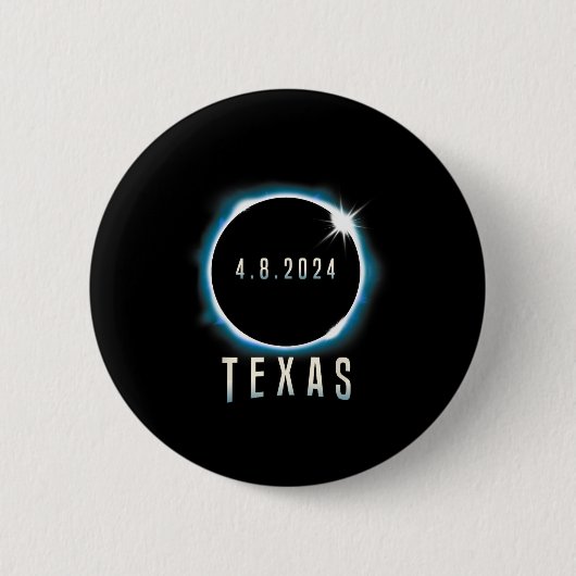Texas Total Solar Eclipse 2024 Blue April 8 Men Wo Button (Vorderseite)