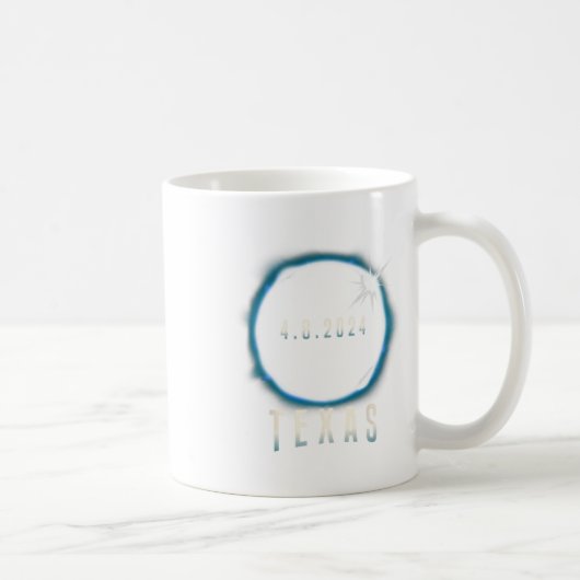 Texas Total Solar Eclipse 2024 Blue April 8 Men Wo Kaffeetasse (Rechts)