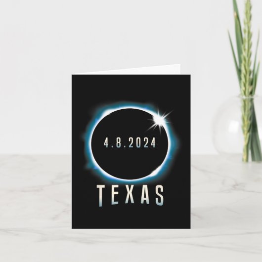 Texas Total Solar Eclipse 2024 Blue April 8 Men Wo Karte (Vorderseite)