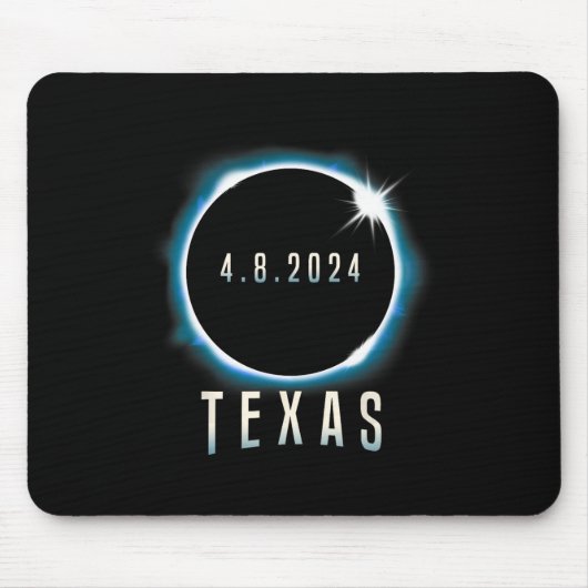 Texas Total Solar Eclipse 2024 Blue April 8 Men Wo Mousepad (Vorne)