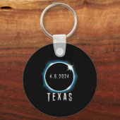 Texas Total Solar Eclipse 2024 Blue April 8 Men Wo Schlüsselanhänger (Vorderseite)
