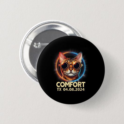 Texas Total Solar Eclipse 2024 Button (Vorne & Hinten)