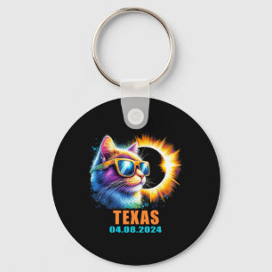 Texas Total Solar Eclipse 2024 Cat Solar Eclipse G Schlüsselanhänger