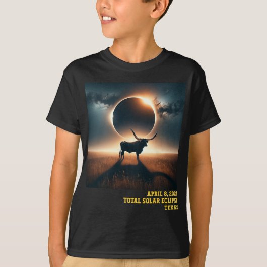 Texas Total Solar Eclipse 2024 Gedenkveranstaltung T-Shirt (Vorderseite)