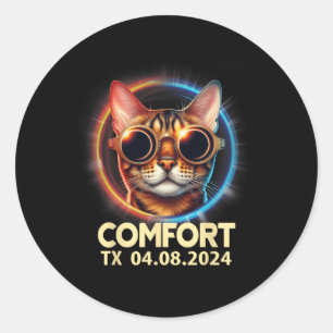 Texas Total Solar Eclipse 2024 Runder Aufkleber