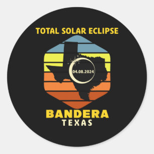 Texas Total Solar Eclipse 2024 Runder Aufkleber