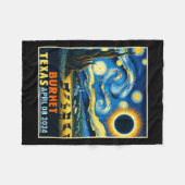 Texas Total Solar Eclipse 2024 Starry Night Fleecedecke (Vorderseite (Horizontal))