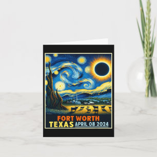 Texas Total Solar Eclipse 2024 Starry Night Karte