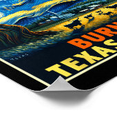 Texas Total Solar Eclipse 2024 Starry Night Poster (Ecke)