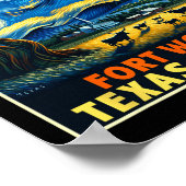 Texas Total Solar Eclipse 2024 Starry Night Poster (Ecke)