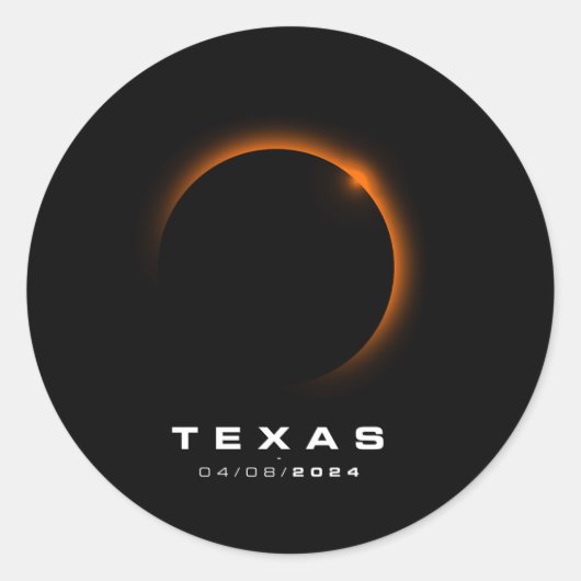 Texas Total Solar Eclipse 2024 Texas Solar Eclipse Runder Aufkleber (Vorderseite)