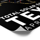 Texas Total Solar Eclipse 2024 Weg der Totalität Poster (Ecke)