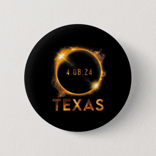 Texas Total Solar Eclipse April 8 2024 Texas Solar Button (Vorderseite)