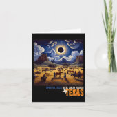 Texas Total Solar Eclipse April 8 2024 Texas Solar Karte (Vorderseite)