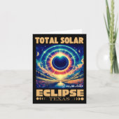 Texas Total Solar Eclipse April 8 2024 Texas Solar Karte (Vorderseite)