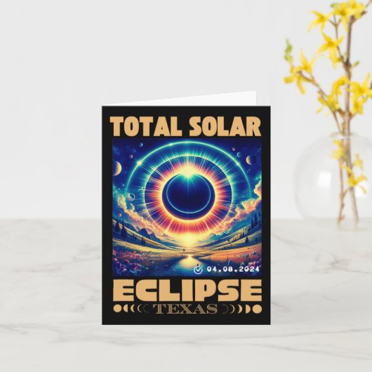 Texas Total Solar Eclipse April 8 2024 Texas Solar Karte (Gelbe Blume)
