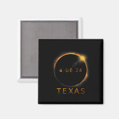 Texas Total Solar Eclipse April 8 2024 Texas Solar Magnet (Vorderseite/Rückseite)