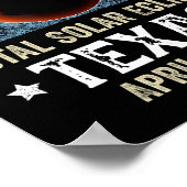Texas Total Solar Eclipse April 8 2024 Texas Solar Poster (Ecke)