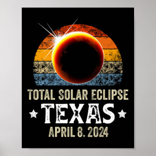 Texas Total Solar Eclipse April 8 2024 Texas Solar Poster