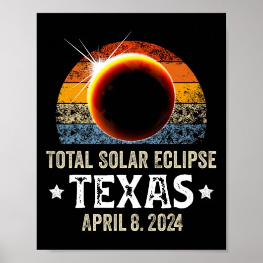 Texas Total Solar Eclipse April 8 2024 Texas Solar Poster (Vorne)