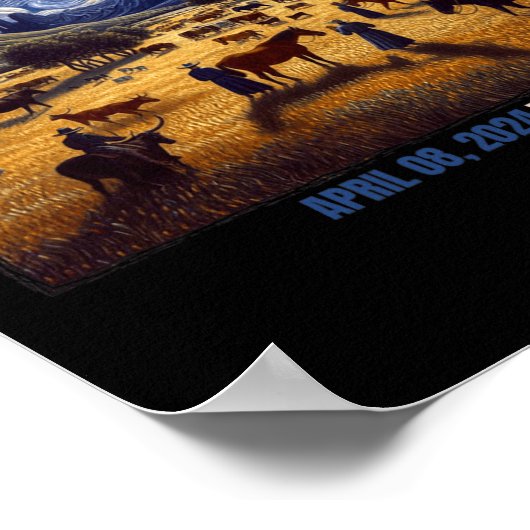 Texas Total Solar Eclipse April 8 2024 Texas Solar Poster (Ecke)