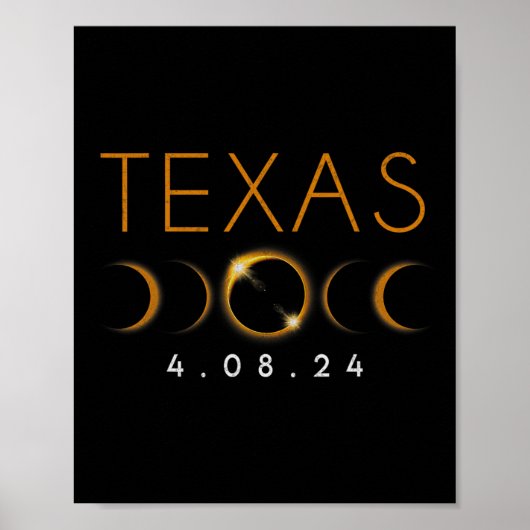 Texas Total Solar Eclipse April 8 2024 Texas Solar Poster (Vorne)