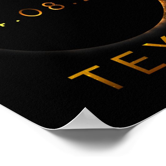 Texas Total Solar Eclipse April 8 2024 Texas Solar Poster (Ecke)