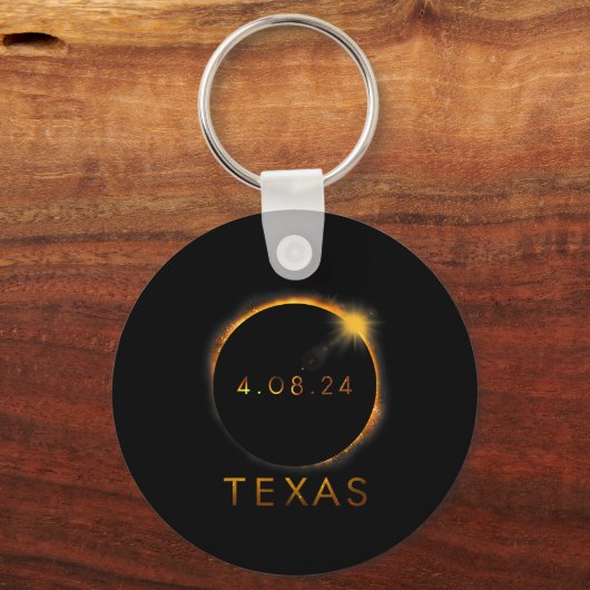 Texas Total Solar Eclipse April 8 2024 Texas Solar Schlüsselanhänger (Vorderseite)