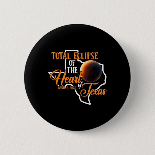 Texas Total Solar Eclipse April 8 2024 US-Karte To Button (Vorderseite)
