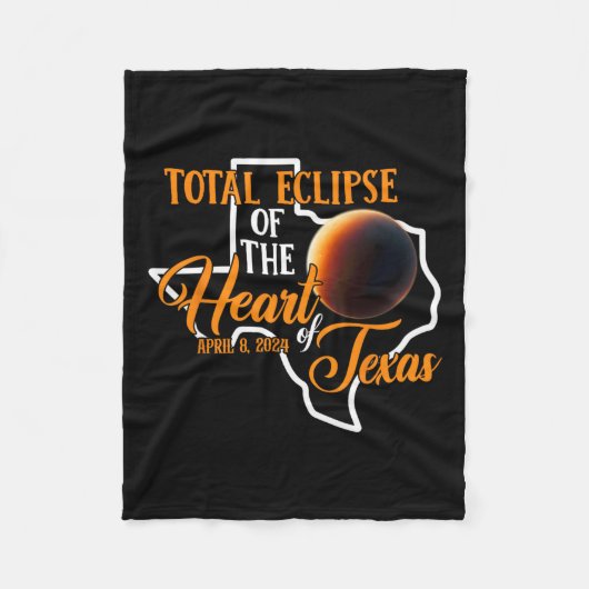 Texas Total Solar Eclipse April 8 2024 US-Karte To Fleecedecke (Vorderseite)