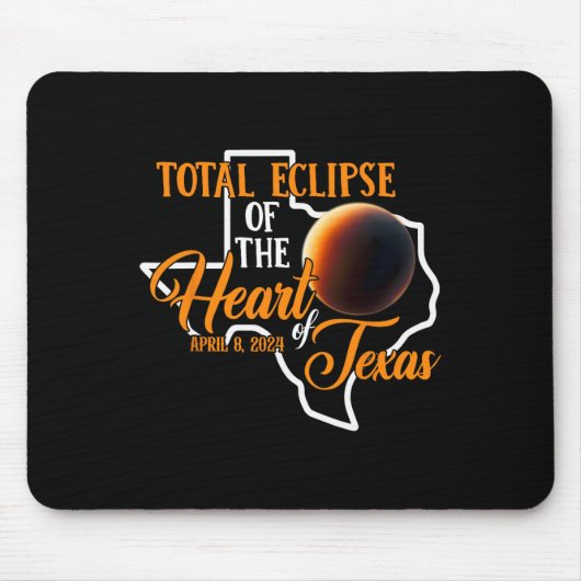 Texas Total Solar Eclipse April 8 2024 US-Karte To Mousepad (Vorne)