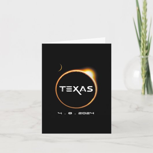 Texas Totality 4.08.2024 Total Solar Eclipse 2024 Karte (Vorderseite)