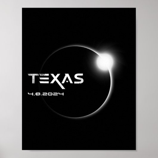 Texas Totality 4.08.2024 Total Solar Eclipse 2024 Poster (Vorne)