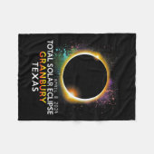 Texas Totality Total Solar Eclipse 8. April 2024 Fleecedecke (Vorderseite (Horizontal))