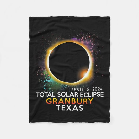 Texas Totality Total Solar Eclipse 8. April 2024 Fleecedecke (Vorderseite)