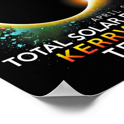 Texas Totality Total Solar Eclipse 8. April 2024 Poster (Ecke)