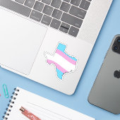 Texas Trans Pride Aufkleber (Laptop mit iPhone)