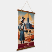 Texas Travel: Ihr Abenteuer erwartet Sie Wandteppich Mit Holzrahmen (Gewinkelt)