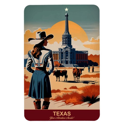 Texas Travel: Ihr Abenteuer wartet auf Flexibilitä Magnet (Vertikal)
