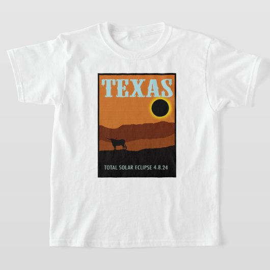 Texas Travel Poster Eclipse T-Shirt (Ablage )