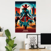 Texas Travel: Wo der Westen beginnt Reiseplakat Poster (Heimbüro)