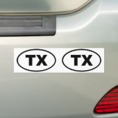 Texas TX oval Autoaufkleber (Auf Auto)